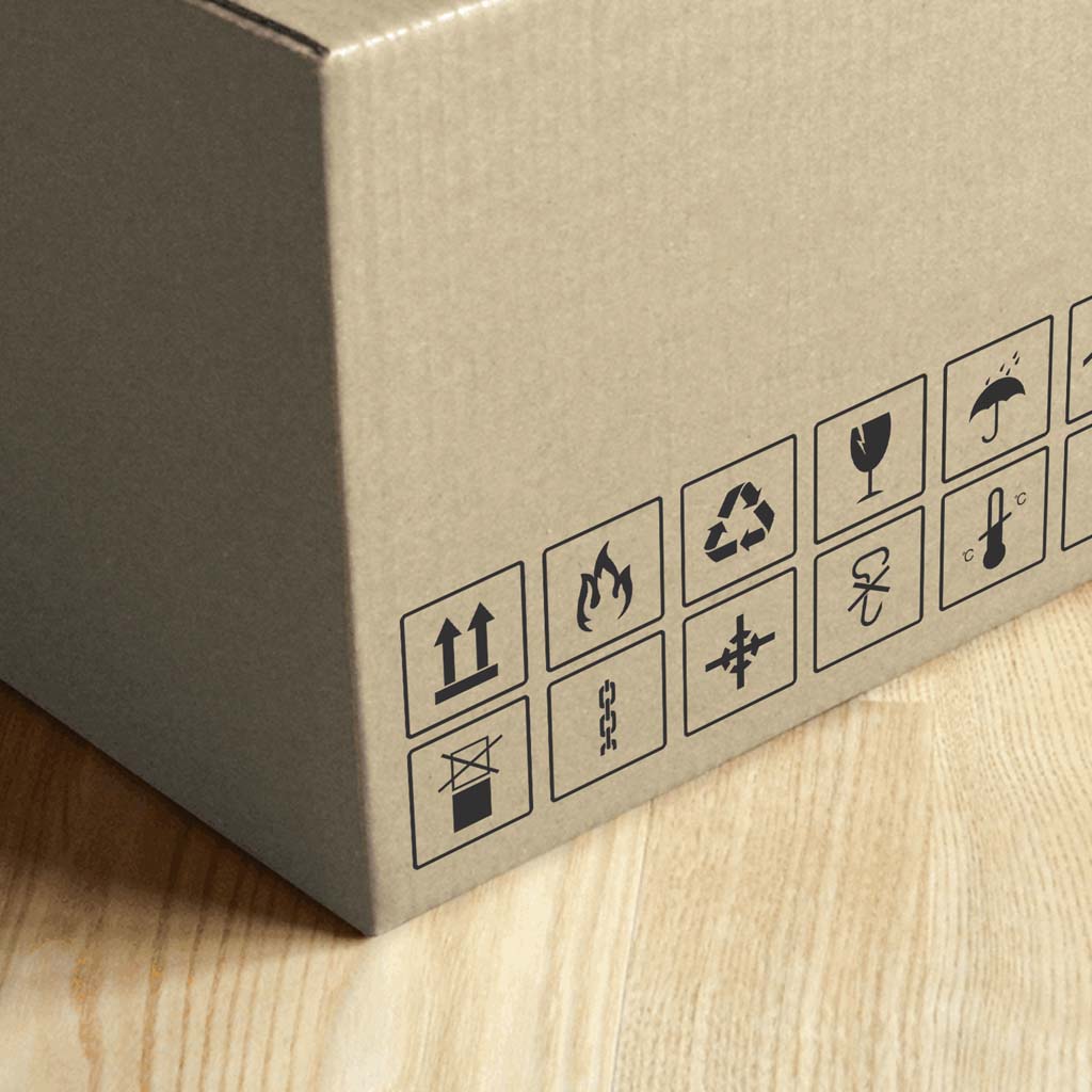 Simbolos caixa de papelao